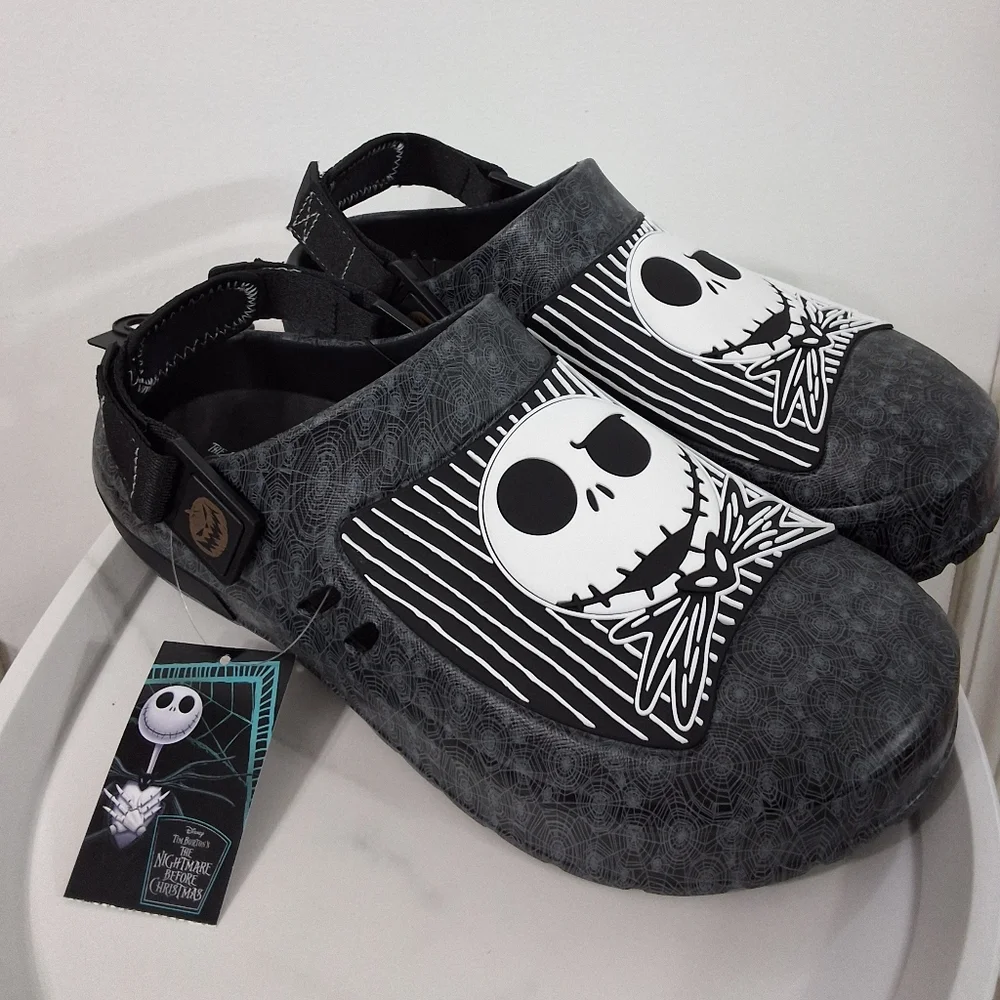 NWT Disney The Nightmare Before Christmas Jack Skellington Men's Clogs, Size 10